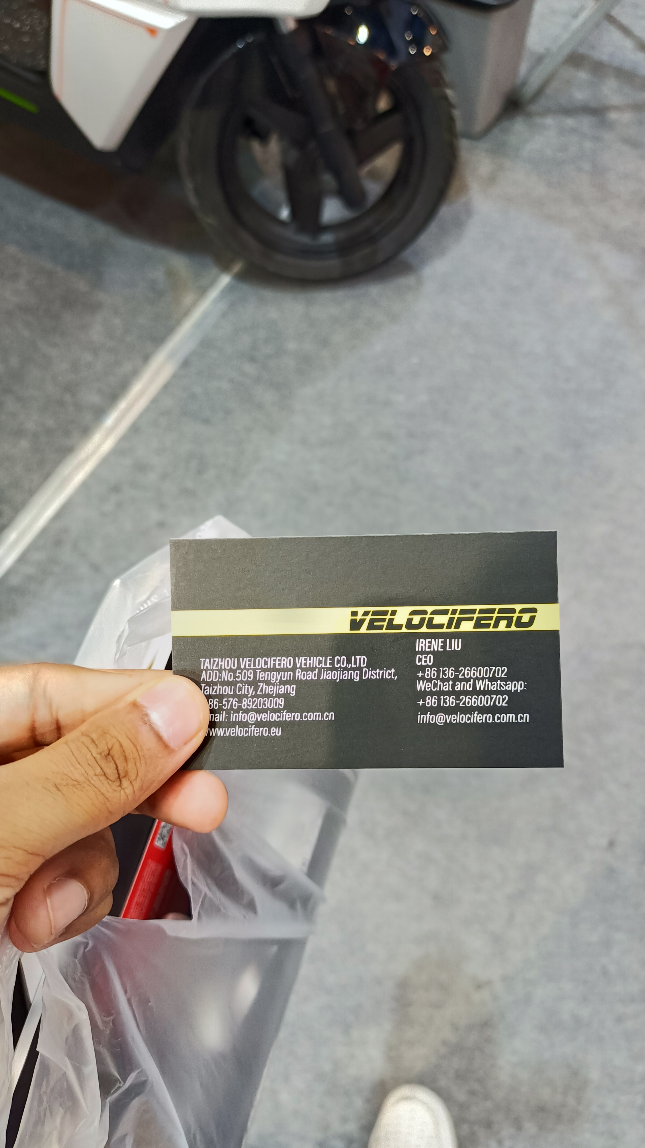 TAIZHOU VELOCIFERO VEHICLE CO LTD